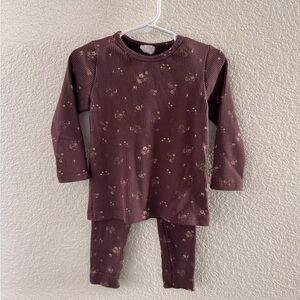 Jamie Kay Kids Set in Deep Brown Floral